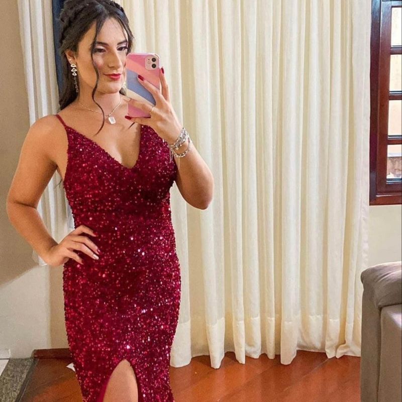 Vestido de best sale formatura cor vinho