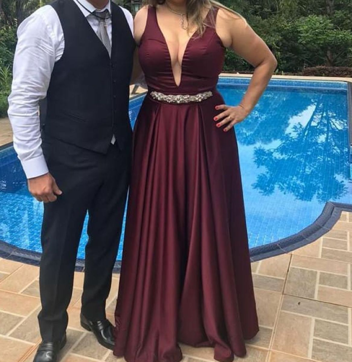 vestido longo gode festa
