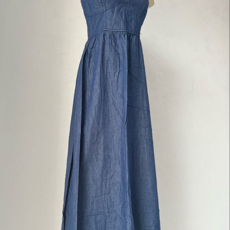 Vestido longo sales jeans handara