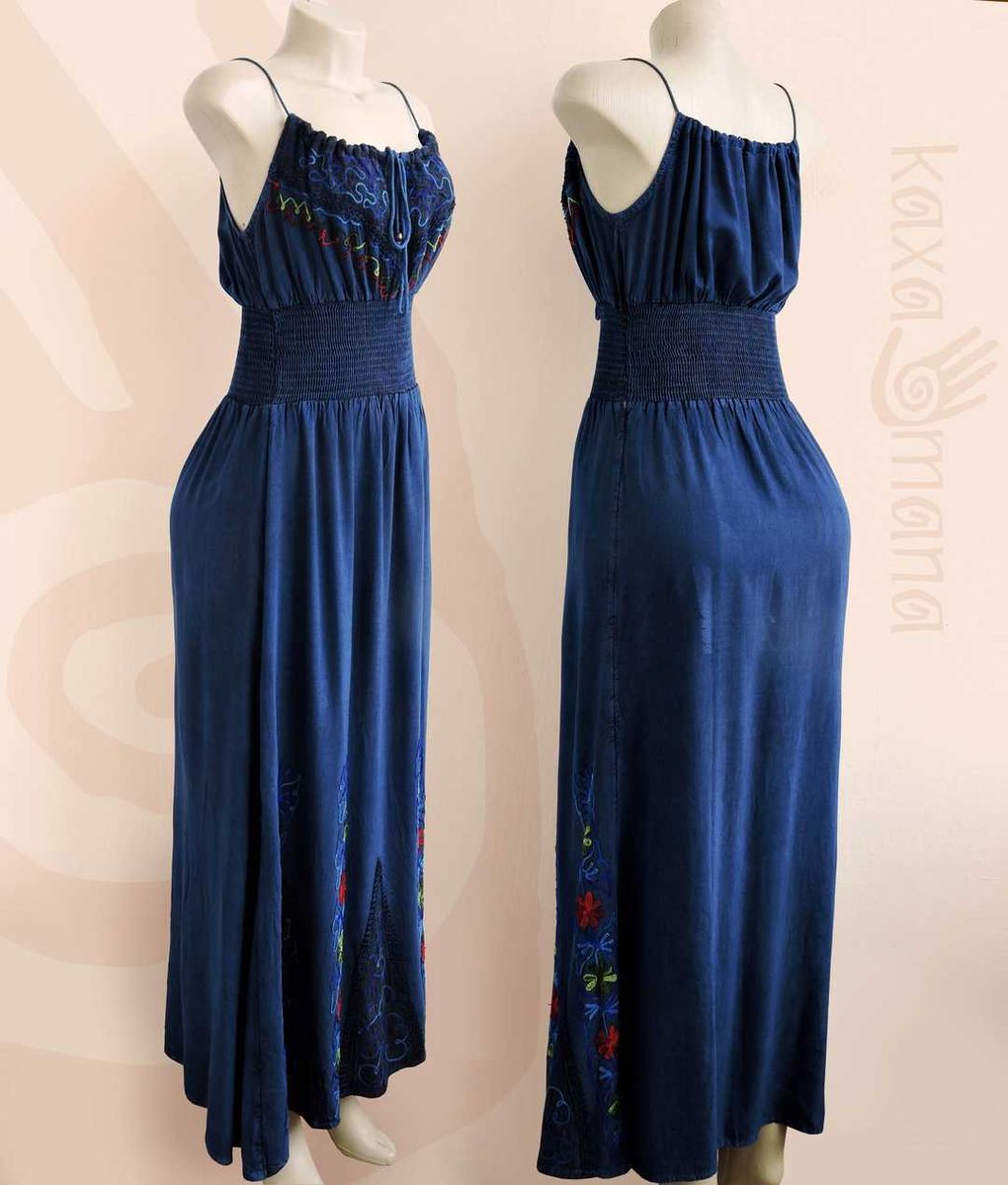 vestido longo indiano bordado
