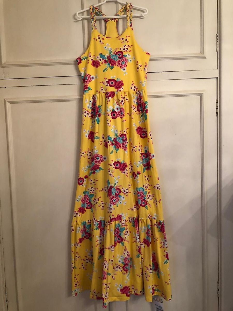 vestido longo floral infantil