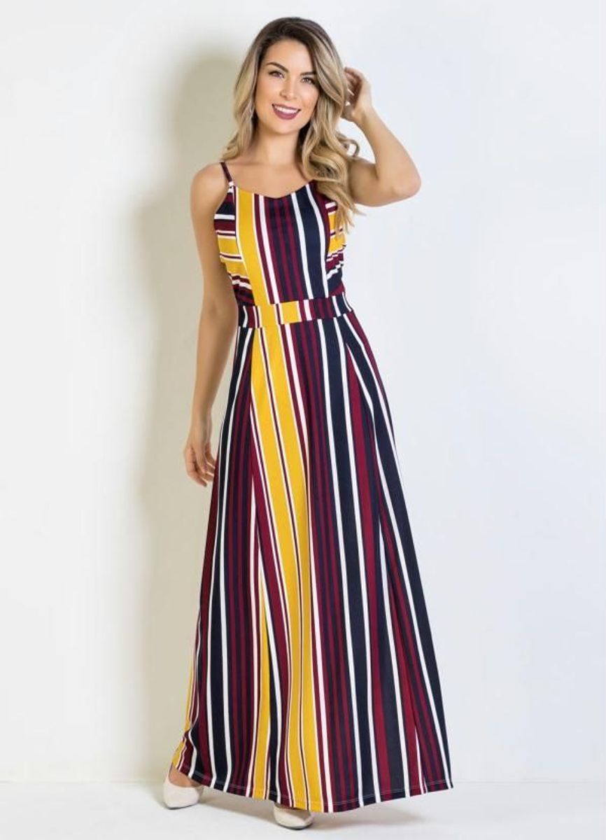 vestido longo simples de alcinha