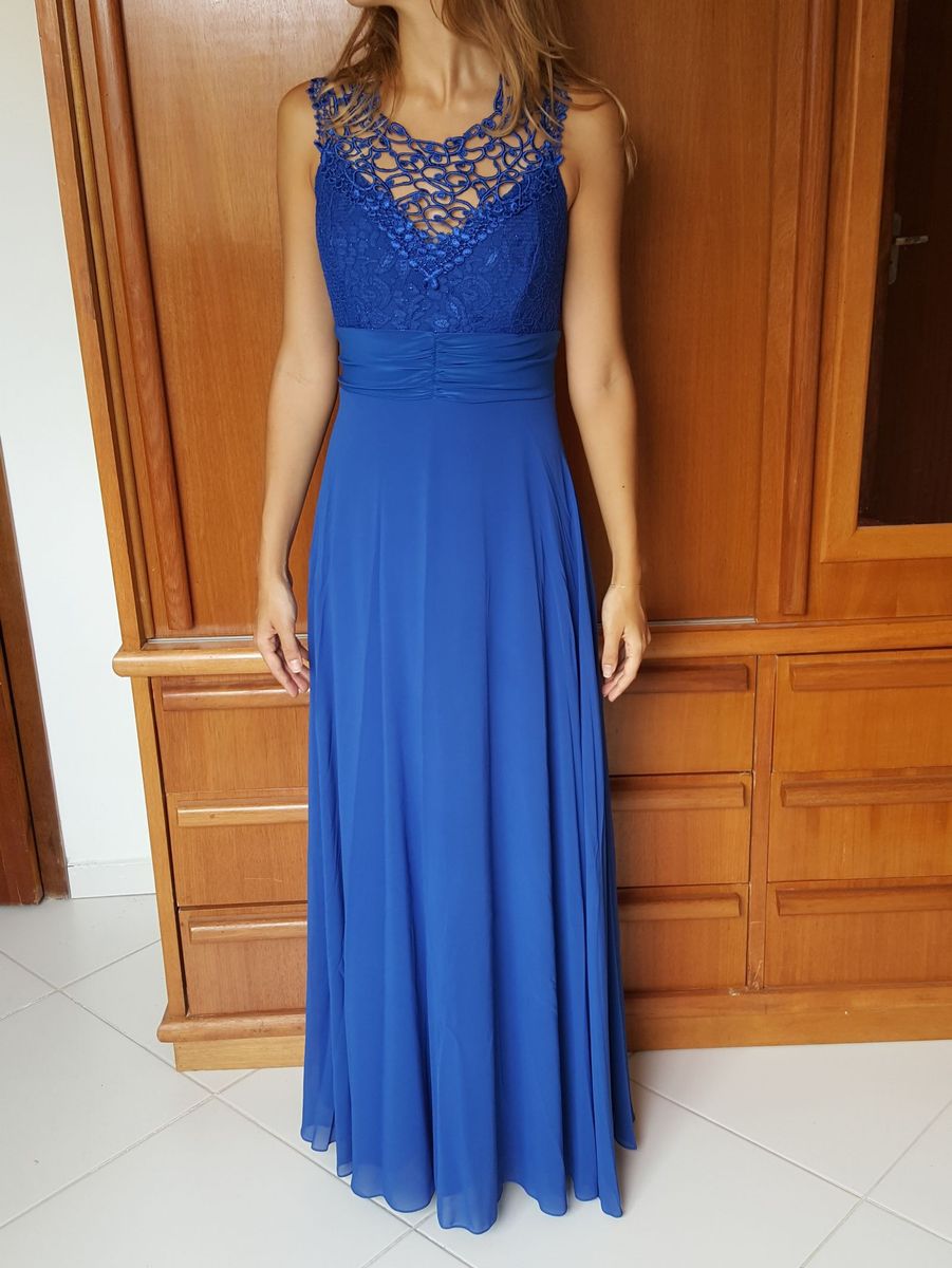 azul caneta vestido