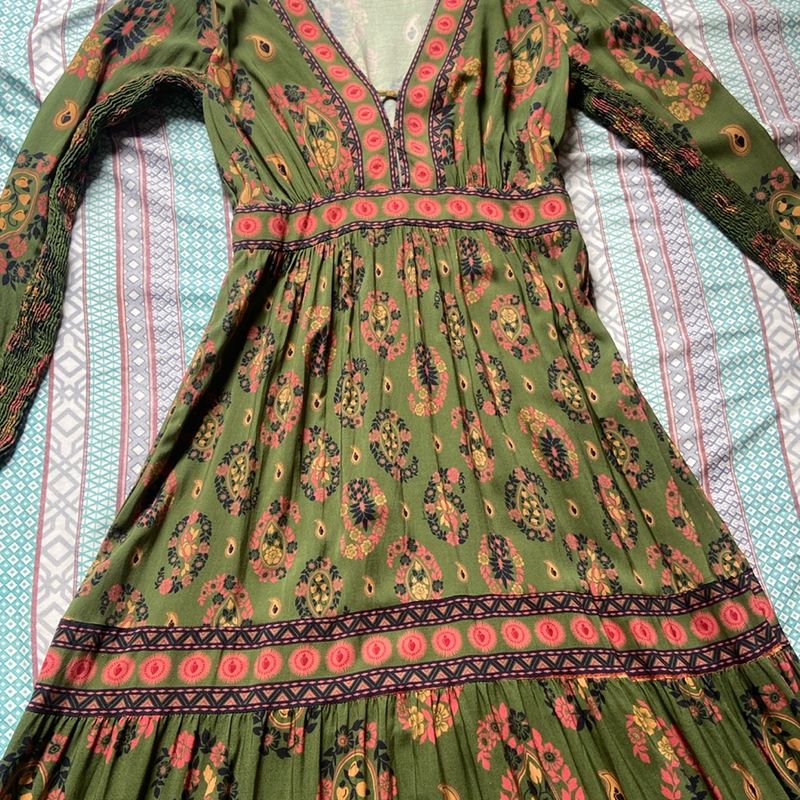 Vestido Longo Manga Jardim Paisley Farm | Vestido Feminino Farm Usado  98719686 | enjoei