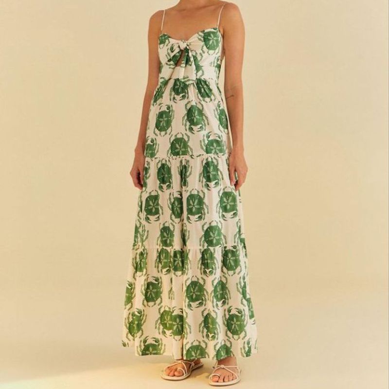 Vestido Longo Maresia Farm Vestido Feminino Farm Nunca Usado 98946425  enjoei