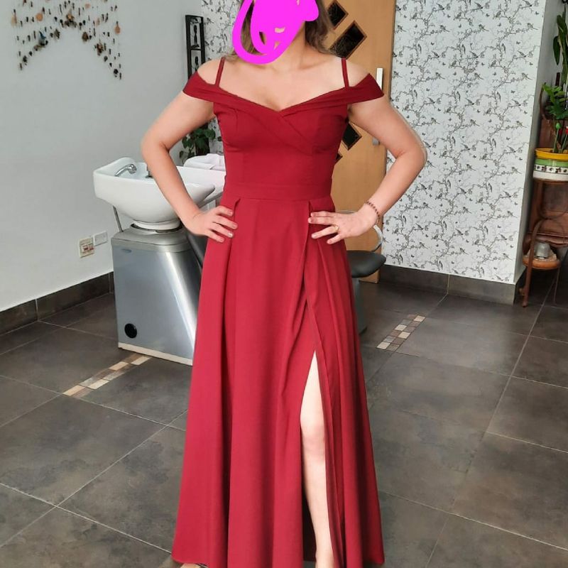 Vestido marsala sale bom retiro