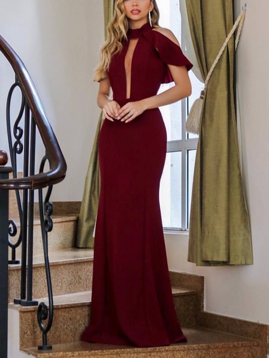 vestido de madrinha marsala sereia