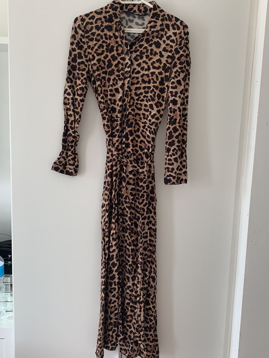vestido de onca da zara