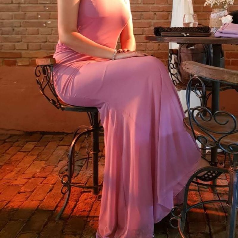 Vestido de madrinha rosa hot sale queimado