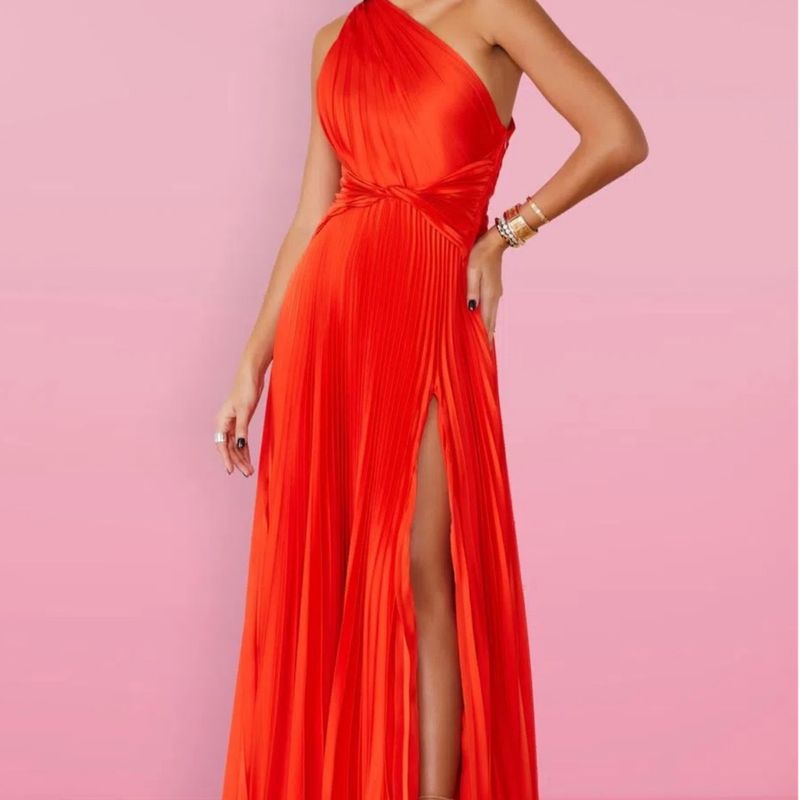 Vestido Longo Vermelho Um Ombro Tamanho Pp  Fabulous Agilita Vestido Feminino Fabulous Agilita Usado 93363091 enjoei