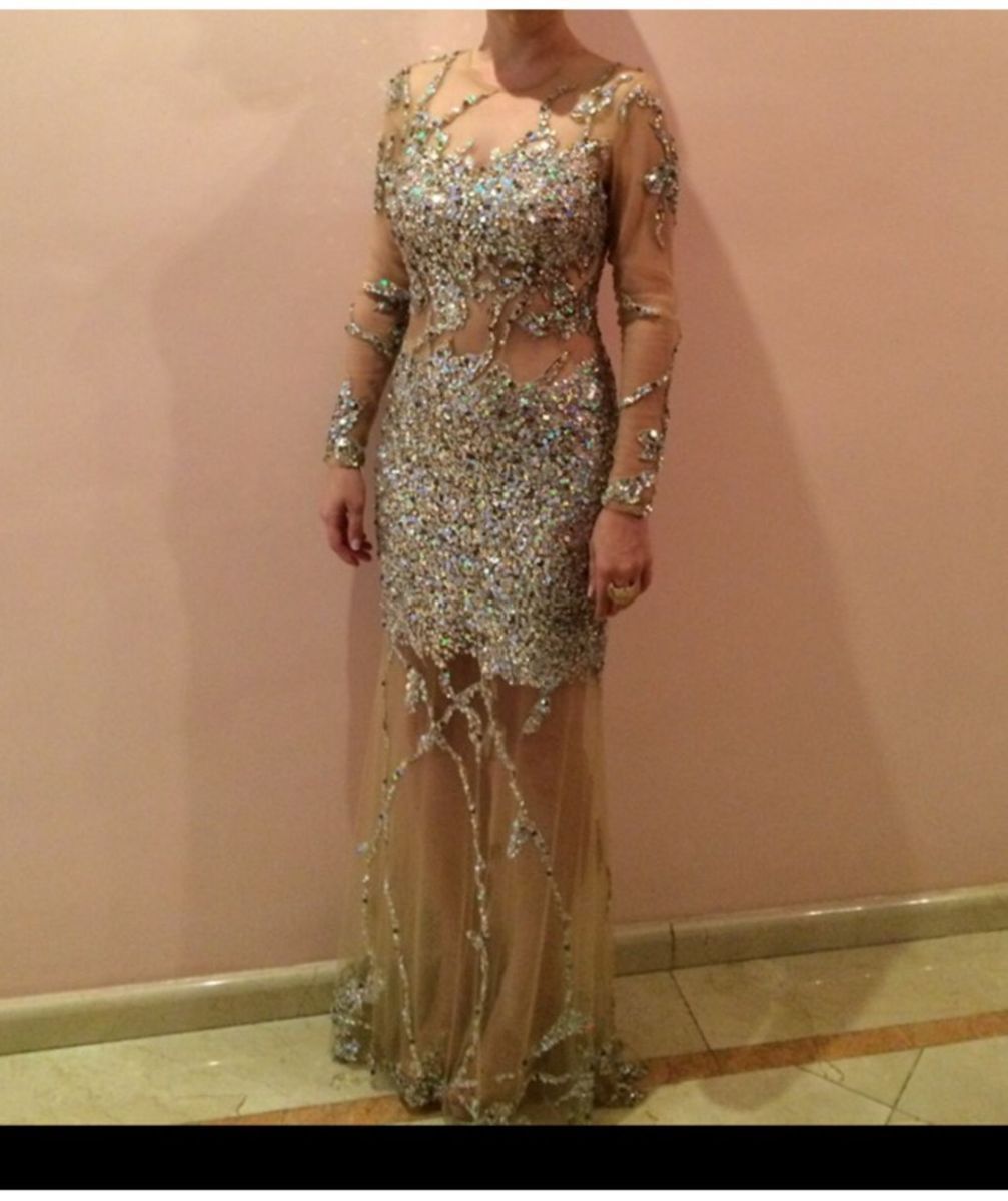 vestido de pedraria longo