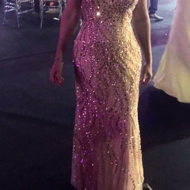 Vestido com pedras longo cheap