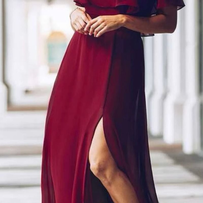 Vestido longo vinho para hot sale madrinha