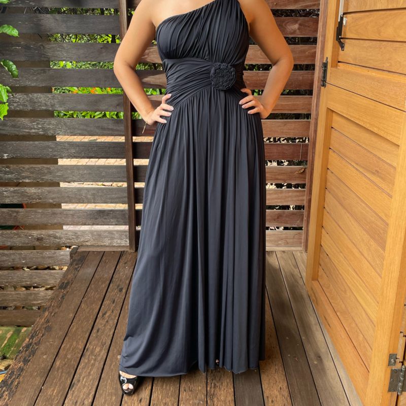 Vestido longo best sale de festa preto