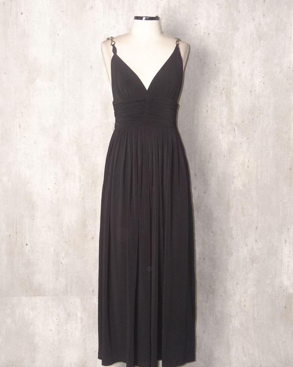 vestido longo preto de alcinha