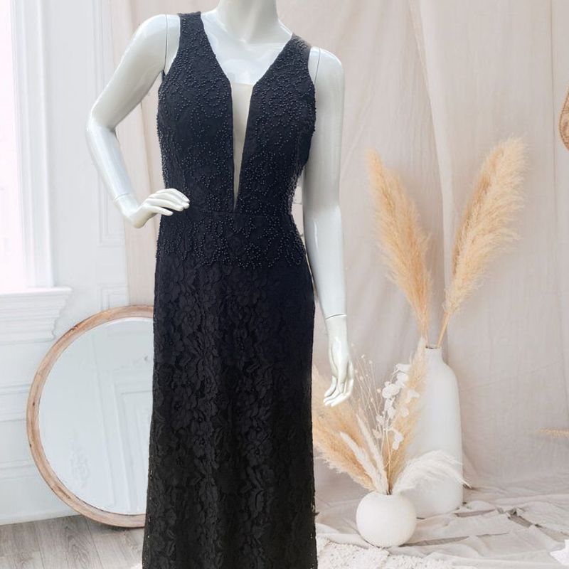 Vestido longo best sale preto formatura