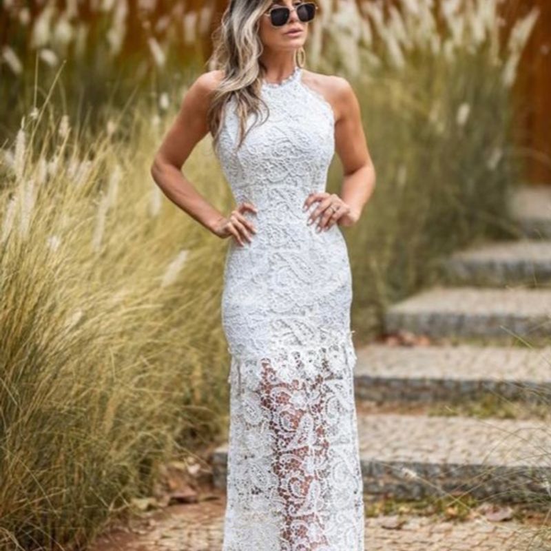 Vestido Longo em Renda Novo Vestido Feminino Lili Daisy Nunca