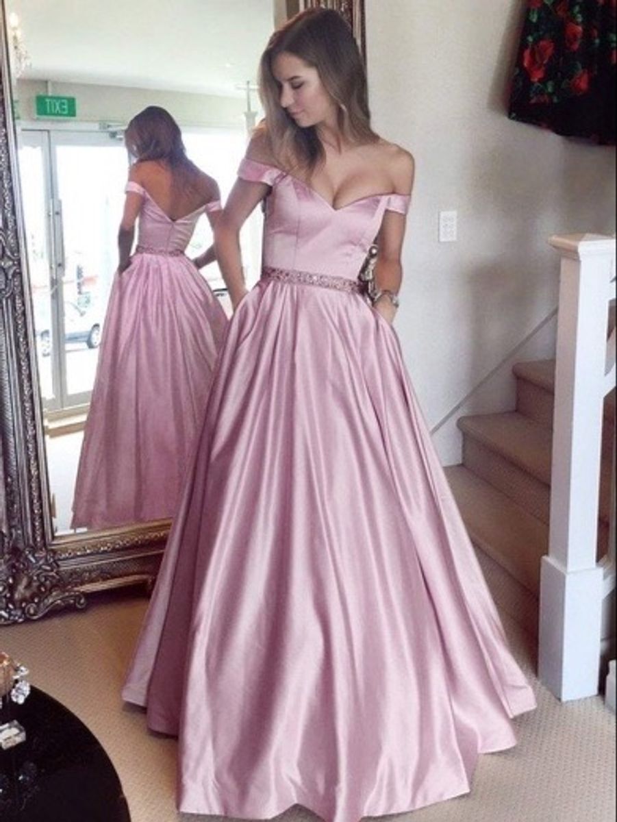 vestido cetim rose