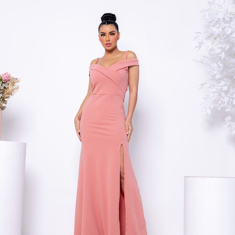 Vestido rosa hot sale nude madrinha