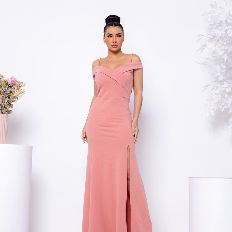 Vestido de festa nude hot sale rose