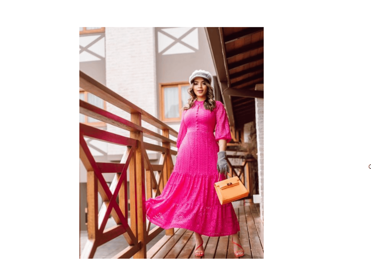 Vestido Longo Rosa Pink com Cinto Moda Evangelica Usado