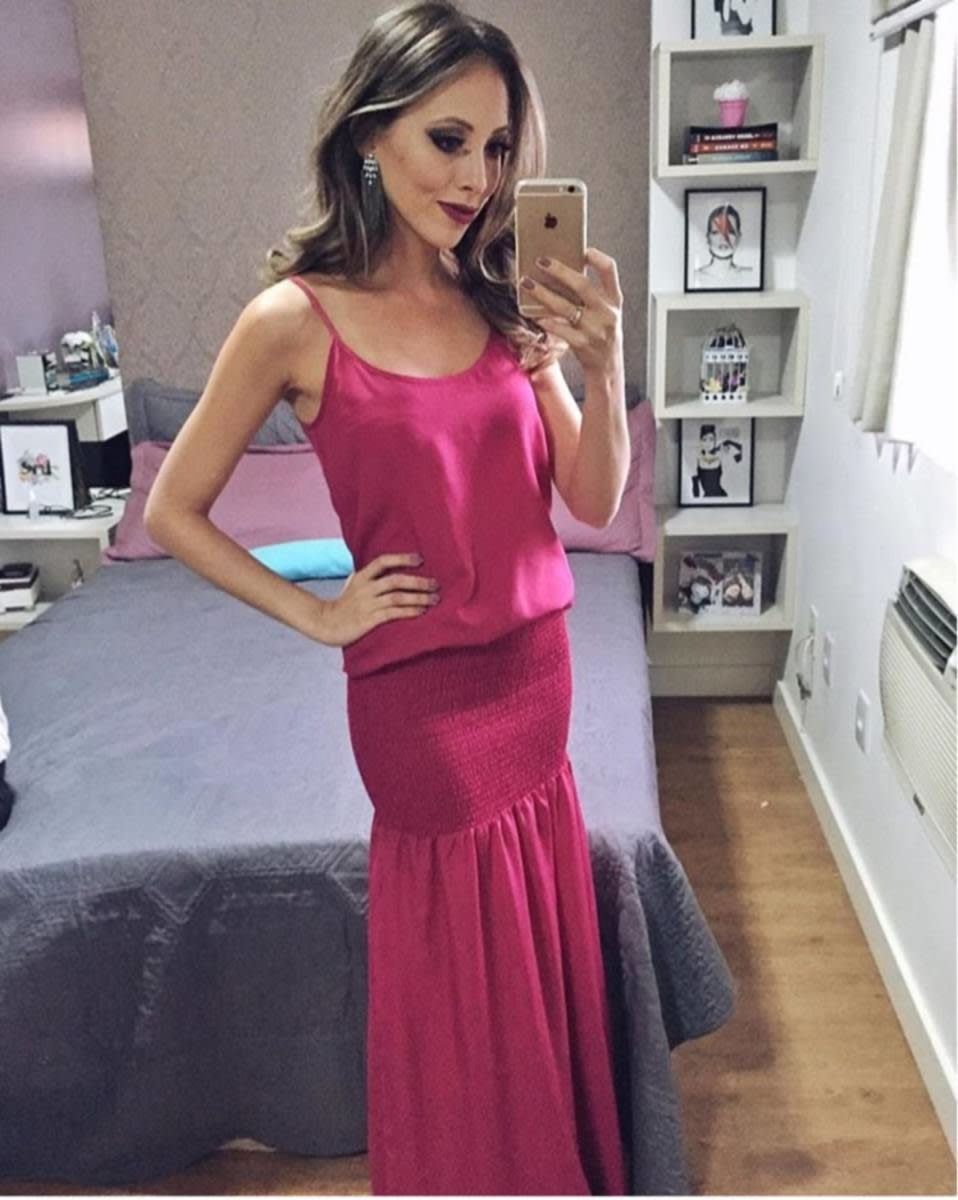 vestido longo rosa pink - vestidos de festa sem marca