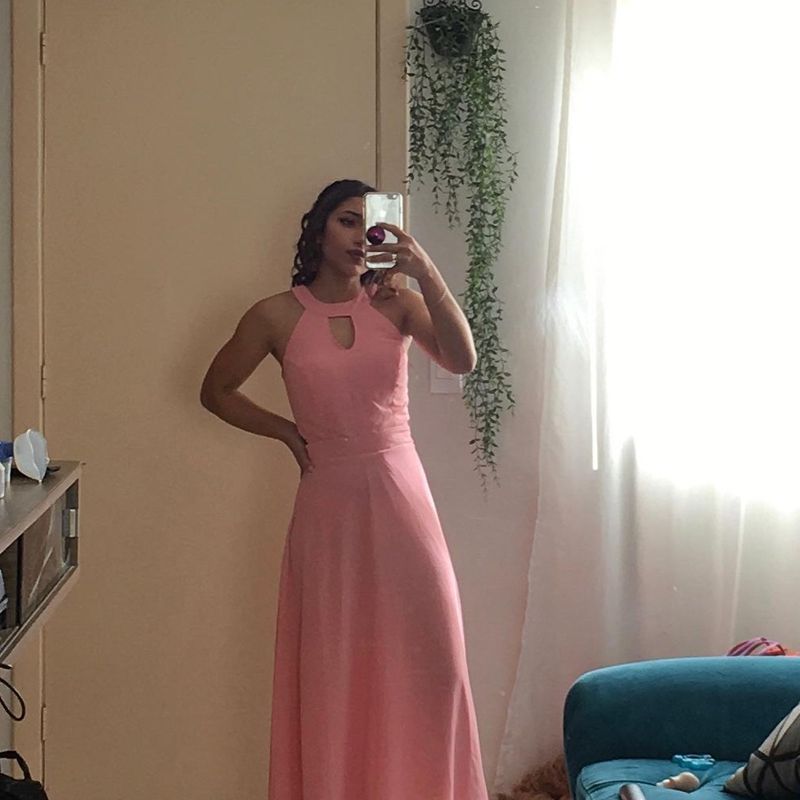 Vestido longo sale rose usado