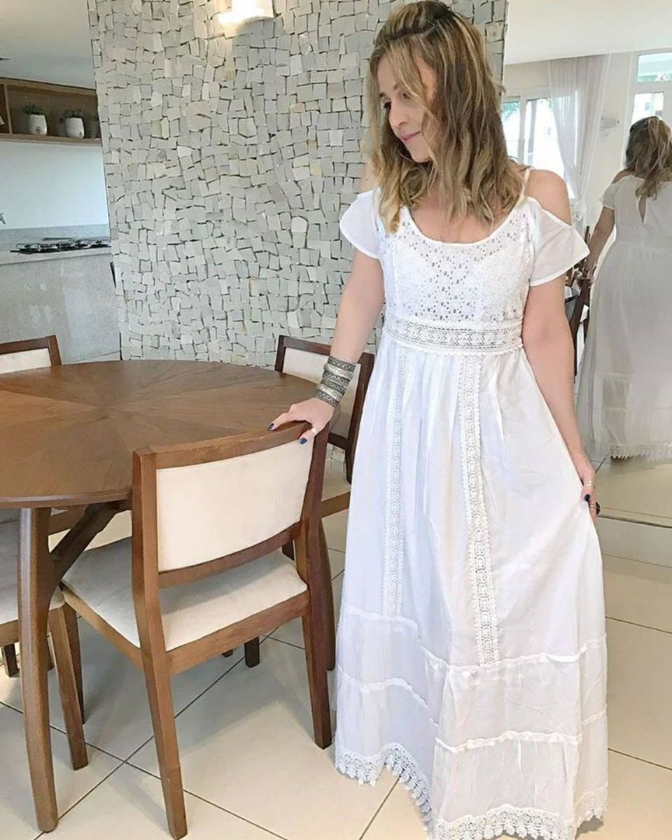 vestido renda de algodao