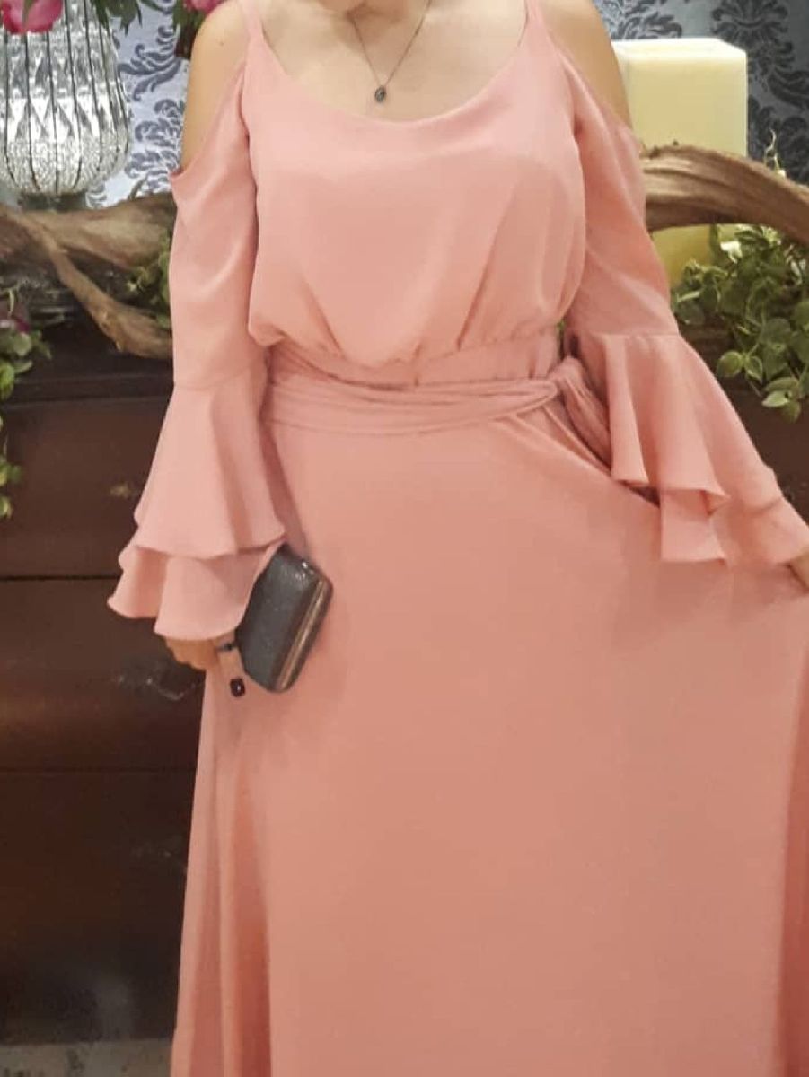 vestido rosa tom pastel