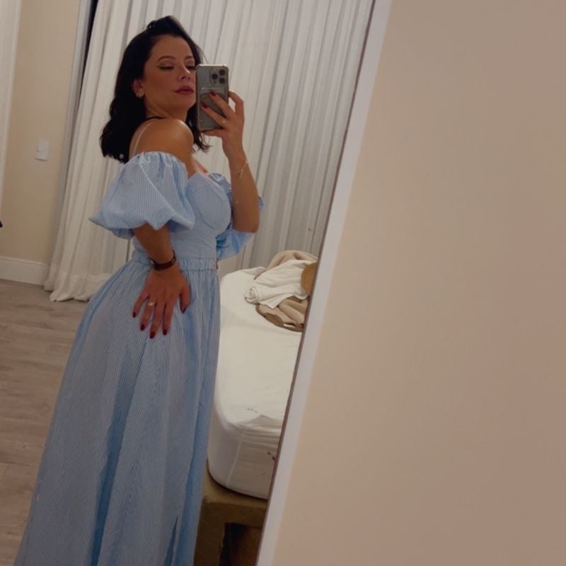 Vestido Longo Tricoline Manga Bufante A Collection Usado