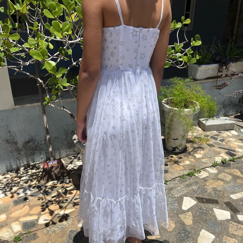 Vestido Longo Tule Riachuelo Usado 112420412 enjoei