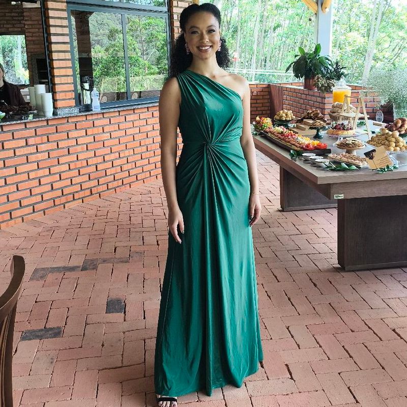 Vestido Longo Verde Escuro Festa Madrinha Formatura Shein Tam P/M | Shein  Usado 130264232 | enjoei