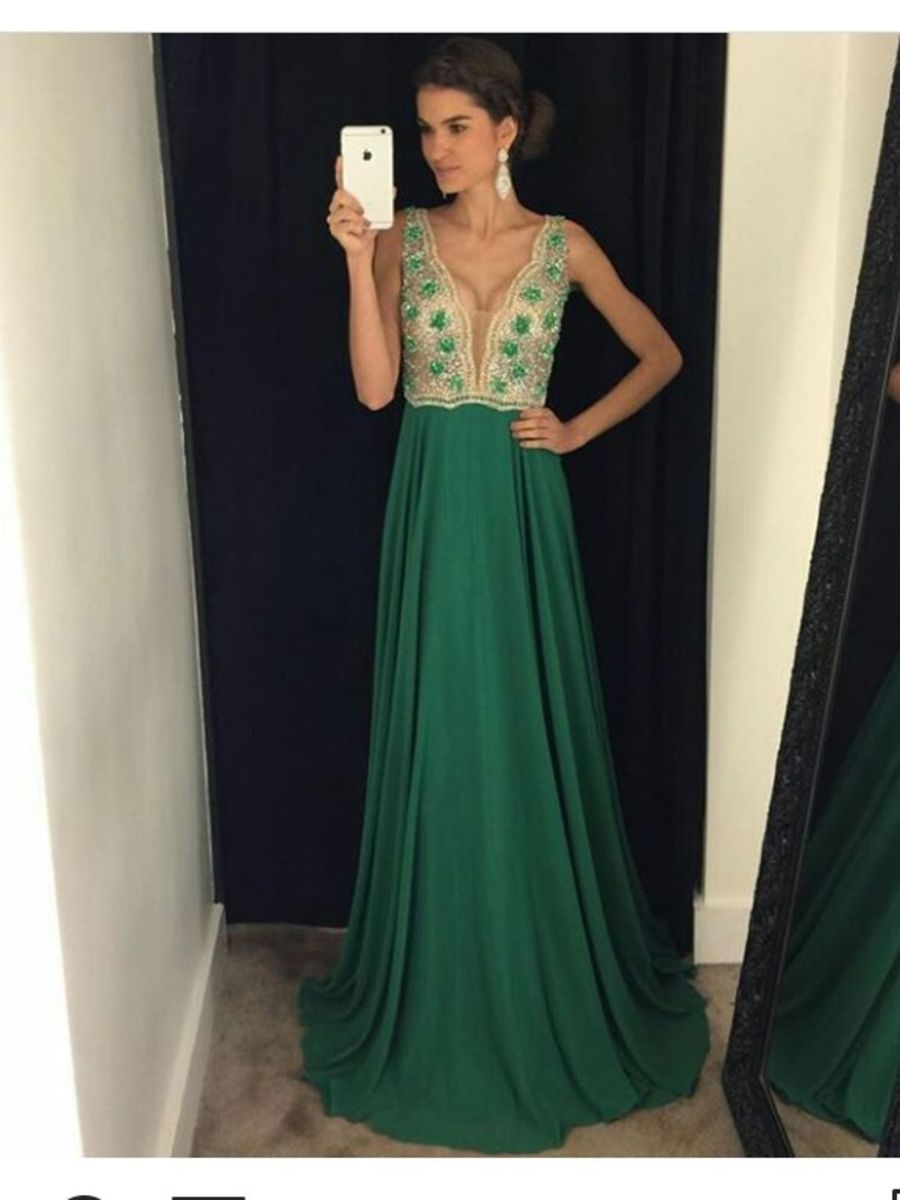 vestido de festa esmeralda