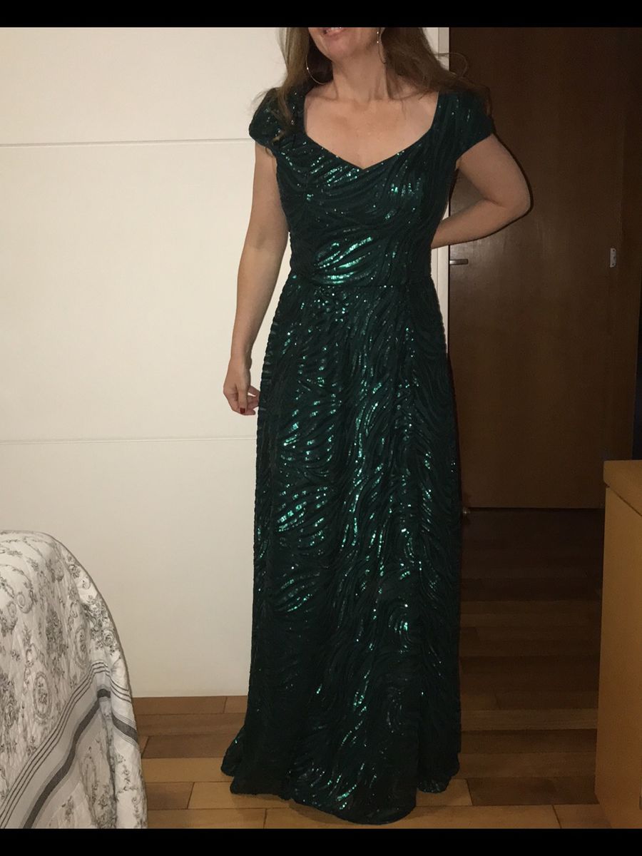vestido verde paete