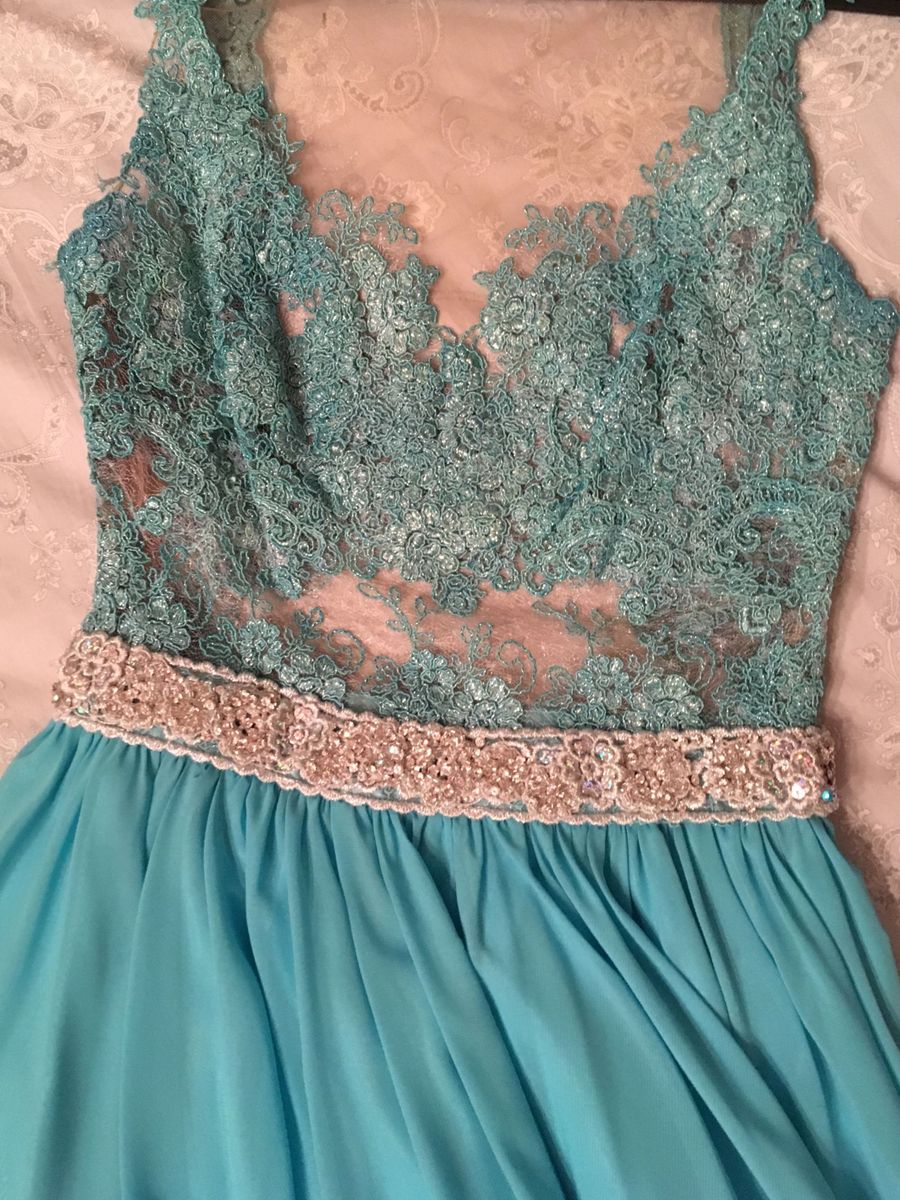 vestido de festa de musseline e renda