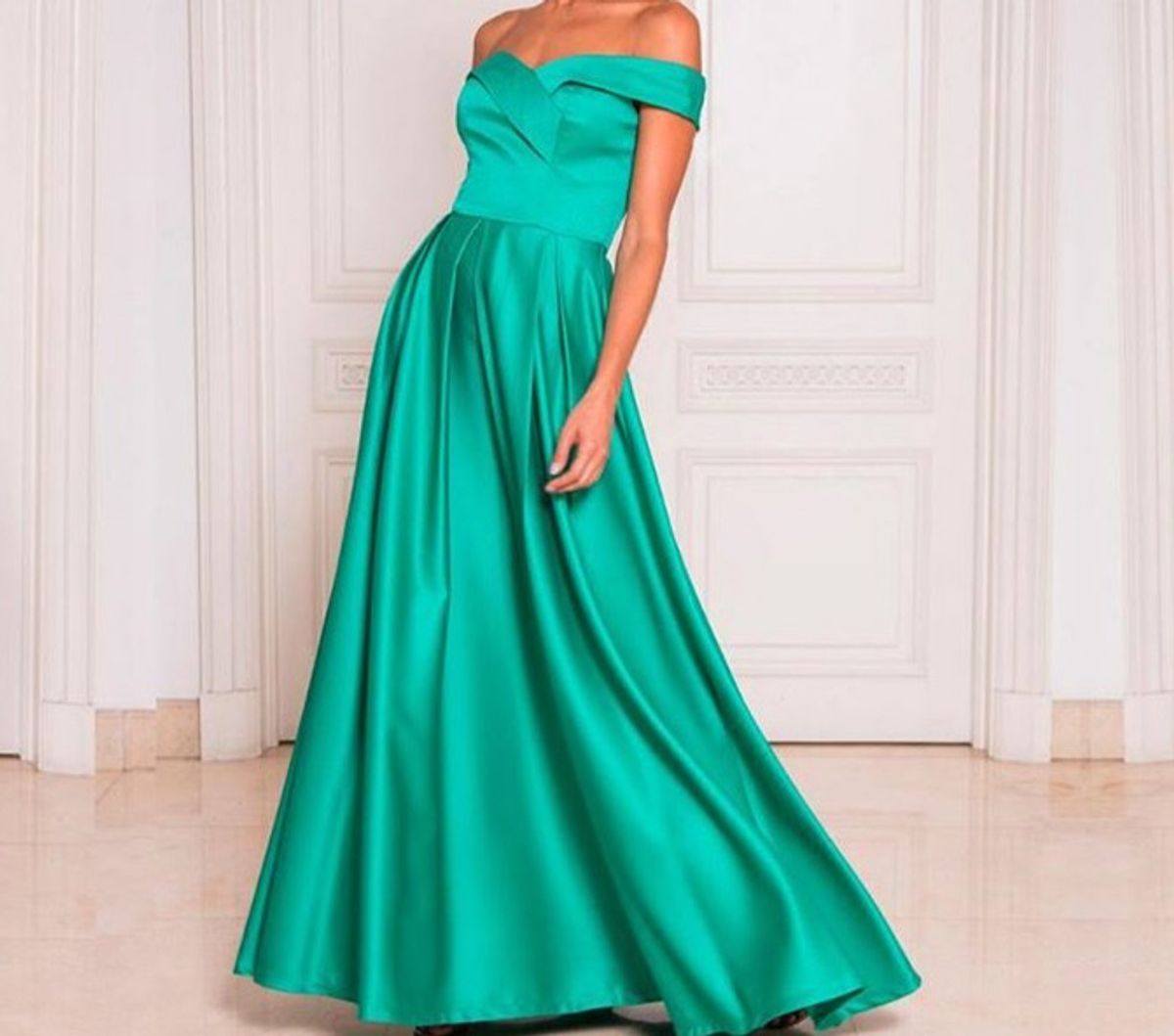 verde tiffany vestido longo