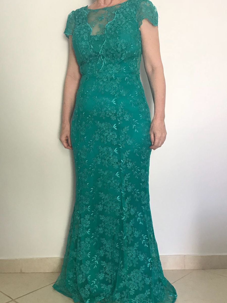 vestido tule verde