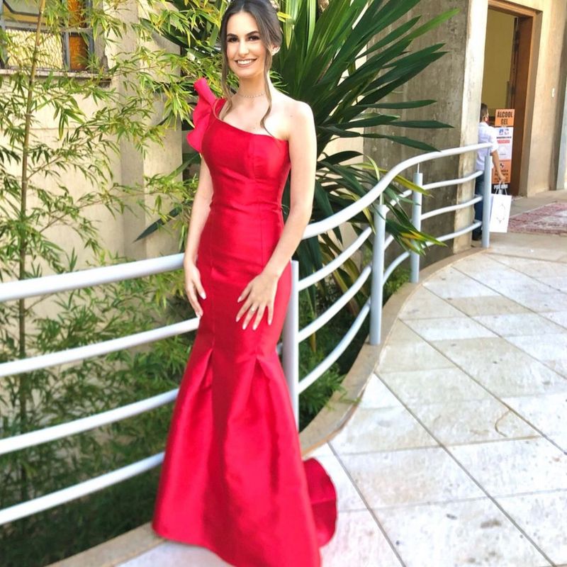 Vestido longo store vermelho para madrinha