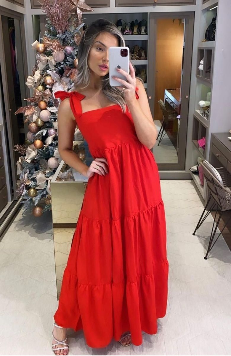 Vestido vermelho para o hot sale natal