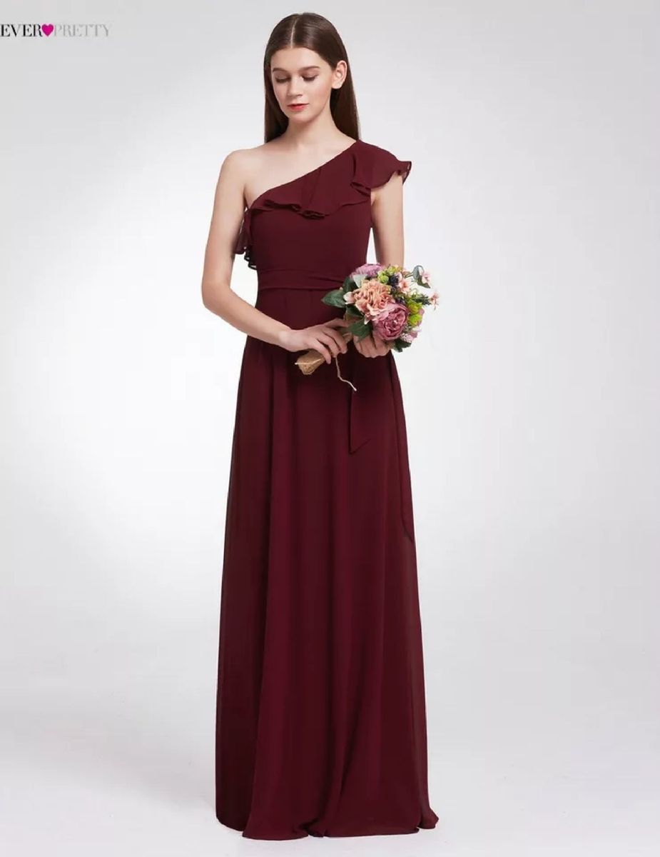 Fashion vinho marsala vestido