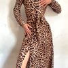 Vestido Longo Zara Animal Print Oncinha Leopardo | Vestido Feminino Zara  Usado 80454457 | enjoei