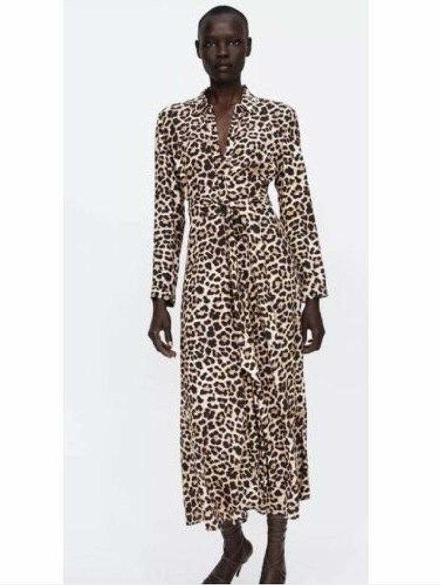 vestido de onca da zara