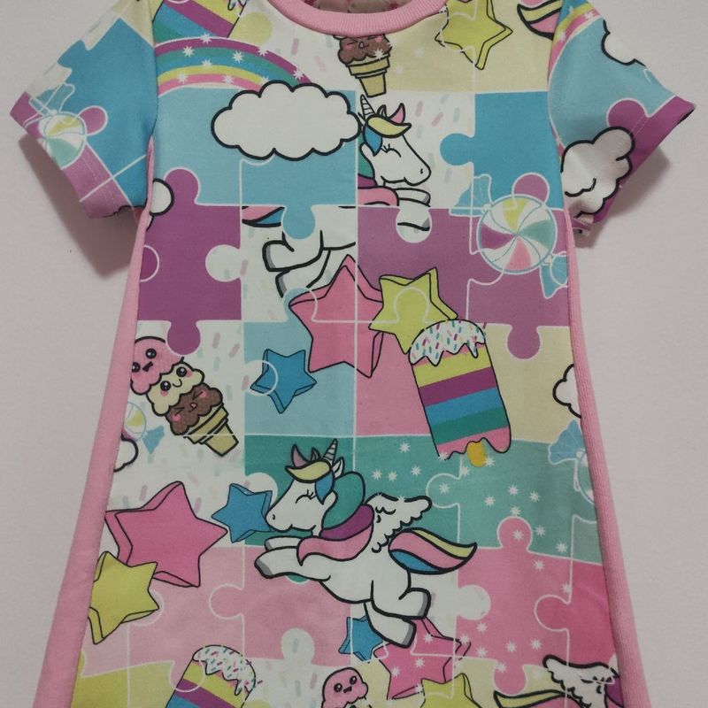 Vestido fashion luluzinha unicornio