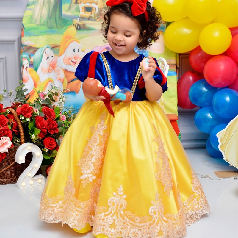 Vestido branca de neve 2024 infantil