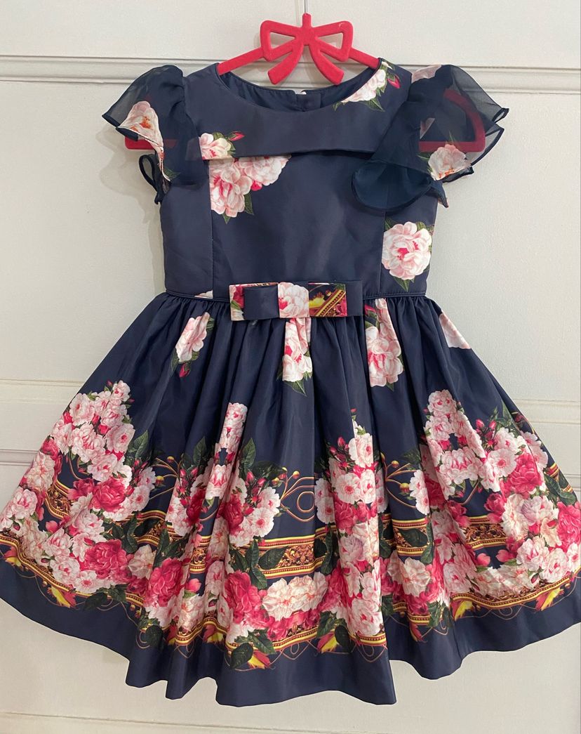 Vestido Luxo Festa Princesa Tamanho 1 Ano Flores Marinho Roupa Infantil para Bebê Upia Usado 77435237 | enjoei