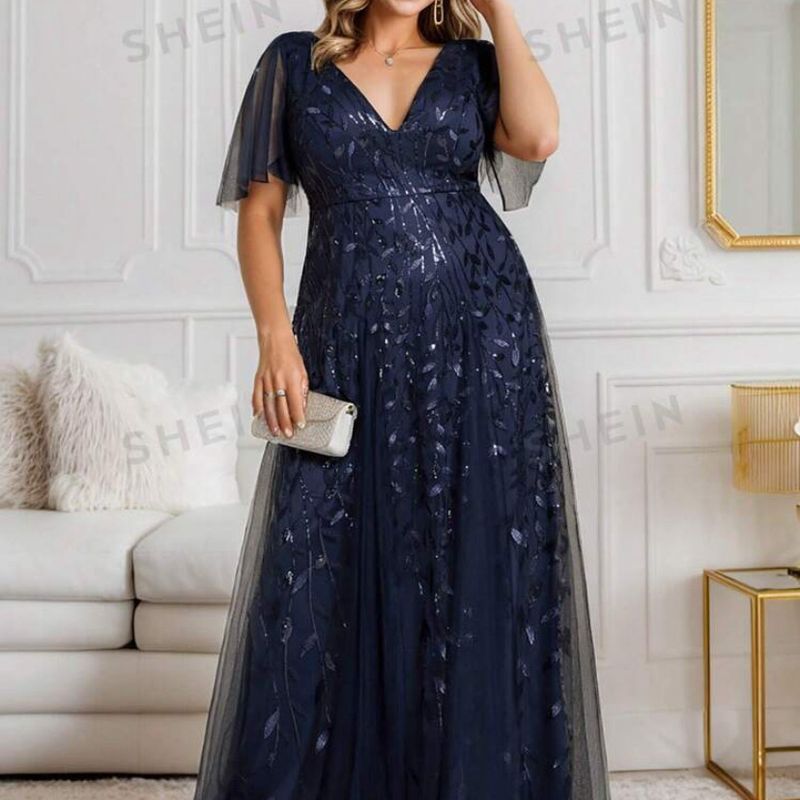 Marinho Plus Size Vestido Longo Azul Marinho Para Madrinha Vestido