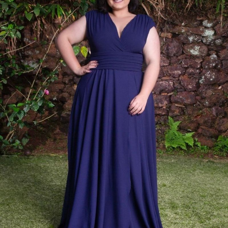 Vestido madrinha casamento azul hot sale marinho