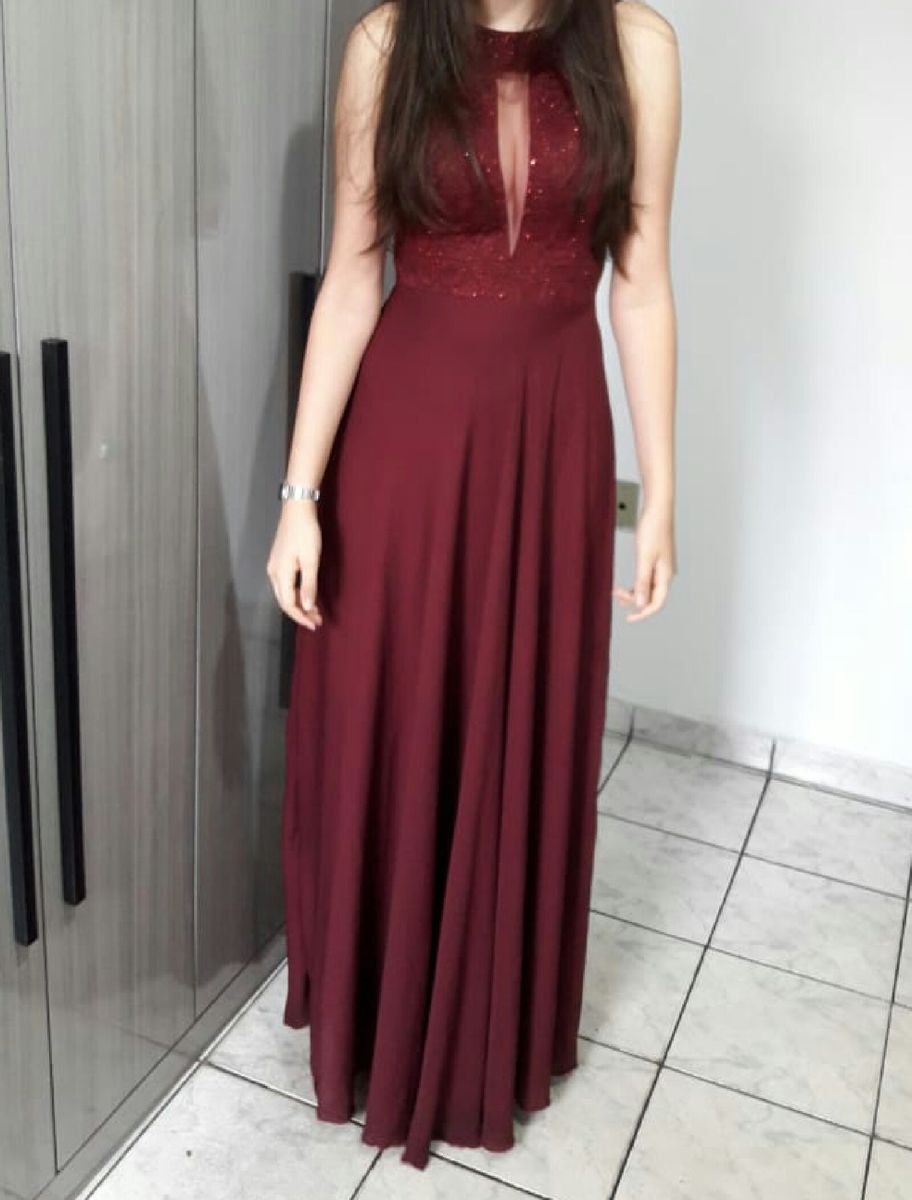 vestido de madrinha marsala bom retiro
