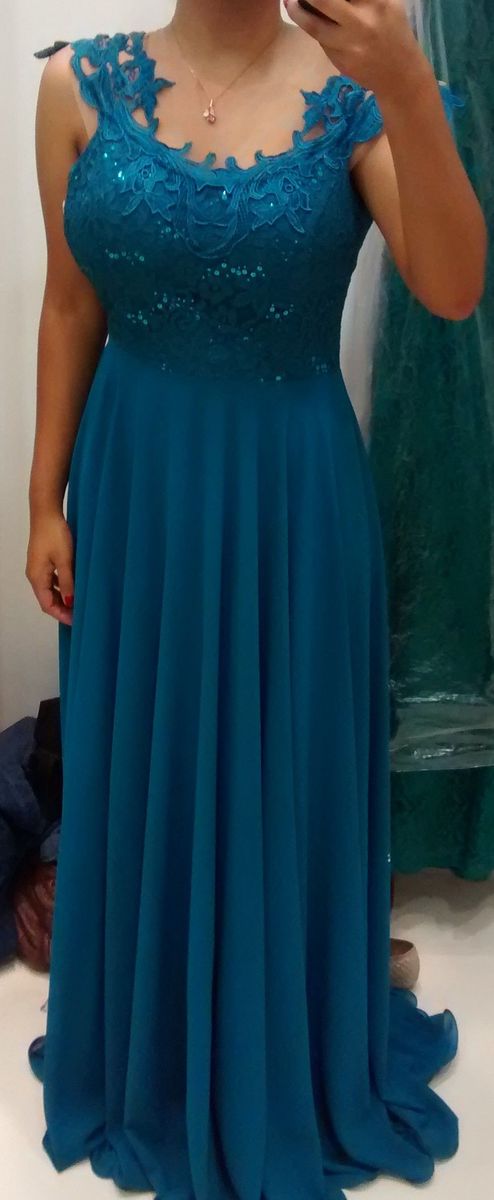 vestido madrinha de casamento azul turquesa