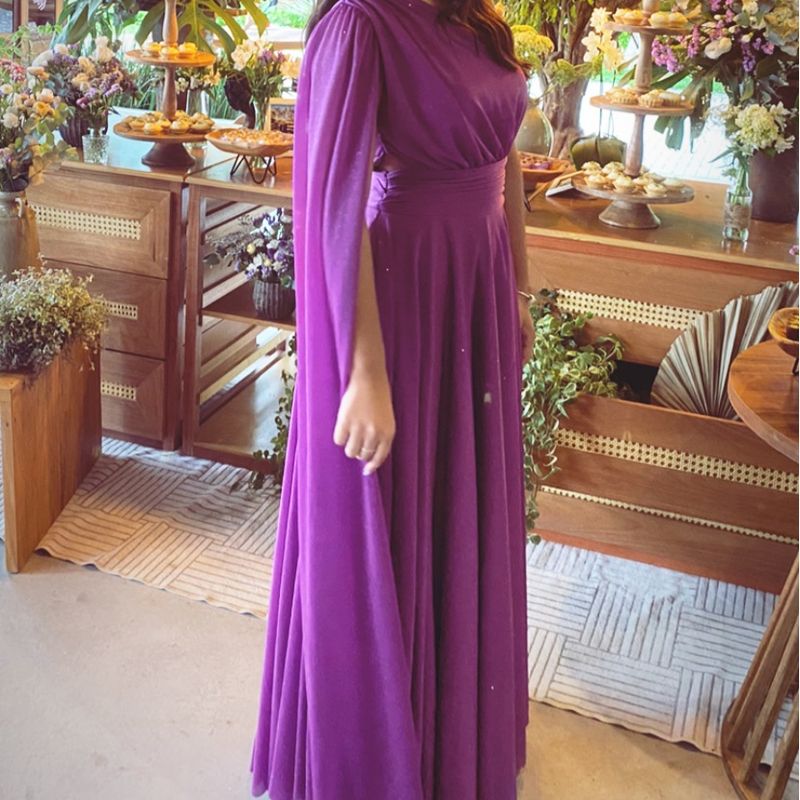 Vestido de best sale madrinha roxo escuro